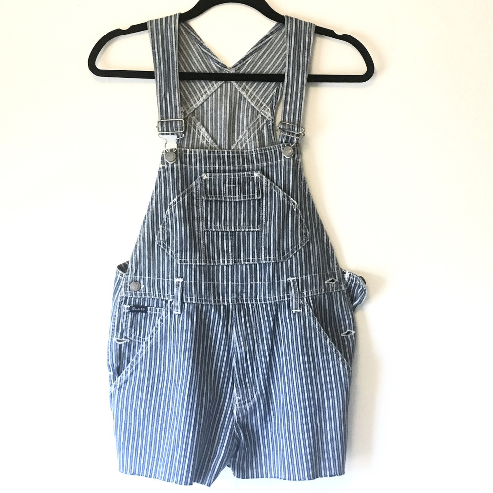 Women's Route 66 Blue Conductor Overalls Shorts